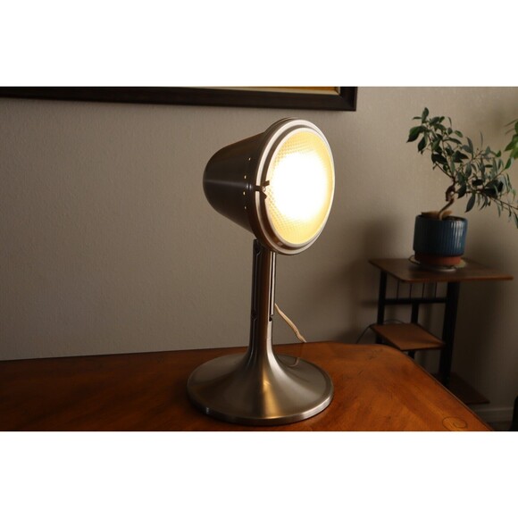 VTG Table Flood Stage Spot Light Lamp Adj Industrial Bullet Tilting Porthole Sil - Picture 1 of 16